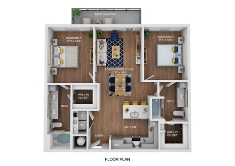 a 1 bedroom floor plan